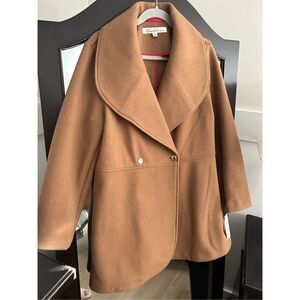 NEW Kenneth Cole NY Shawl Collar Cocoa Double Breasted Coat XL